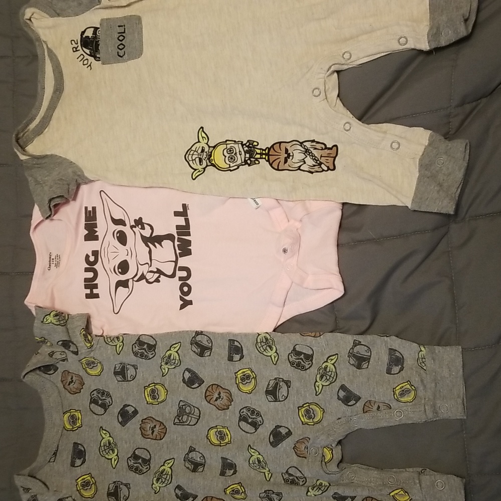 Disney Star Wars Bundle of 3 infant outfits